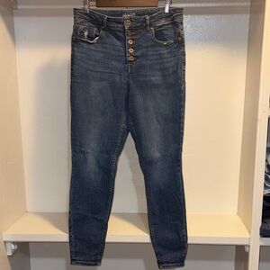 Stylish High Rise Dark Blue Women's Jeans